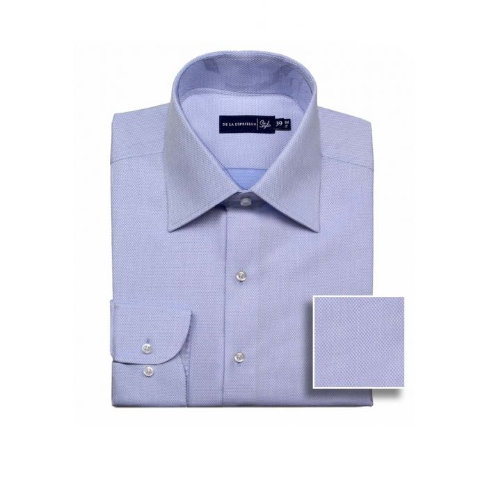 Cintura hueco Comportamiento Camisa formal azul cuadros para hombre - DELAESPRIELLA STYLE