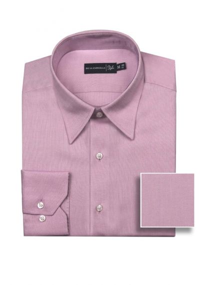 Camisa estilo casual para hombre silueta slim fit color rosa con diseño de puntos.