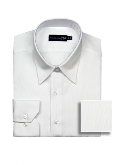 Camisa formal blanca a rayas para hombre 