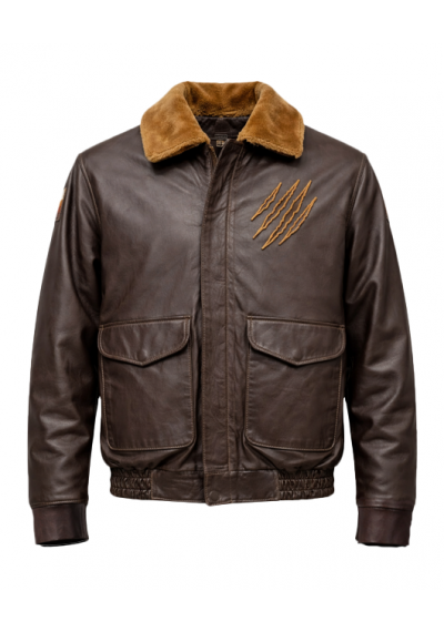 Chaqueta tigre defensor de la patria cuero napa café