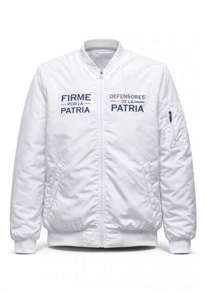 Chaqueta tigre bomber nylon blanco